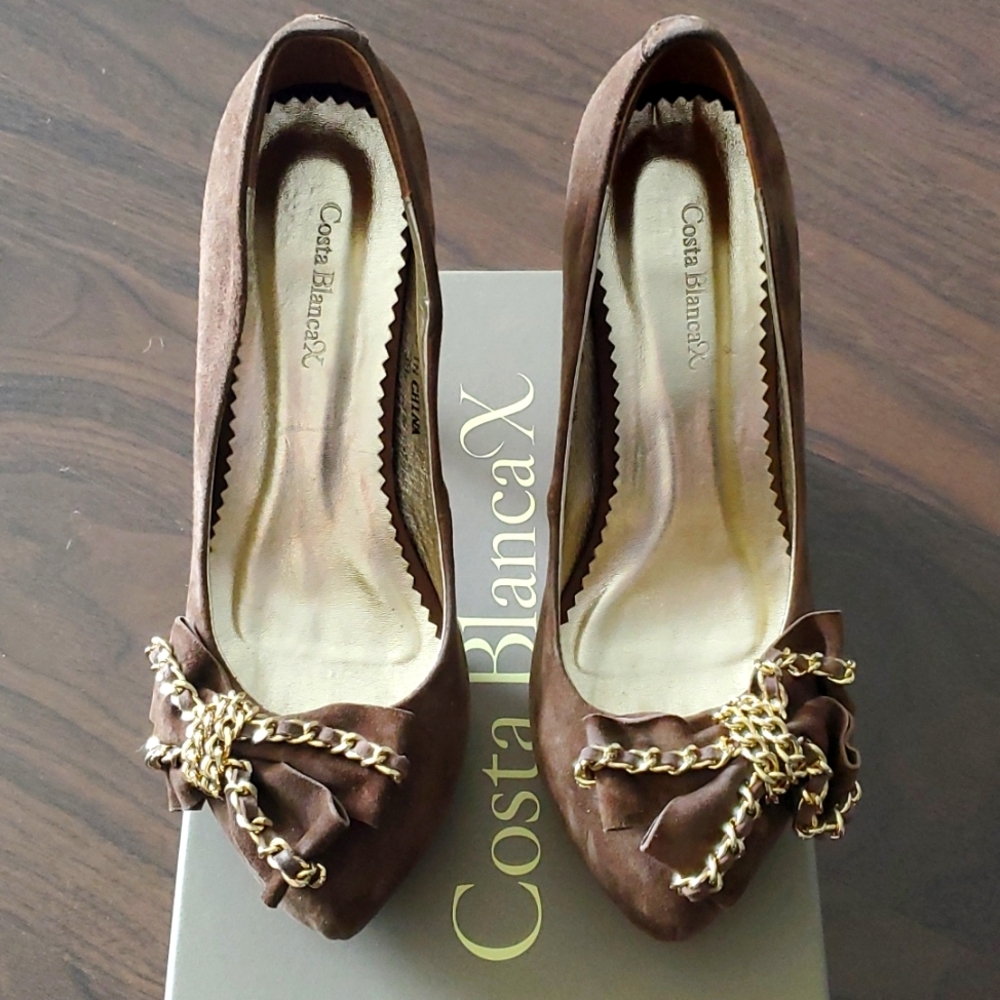 Elegant Suede Costa Blanca Red Bottom Heels